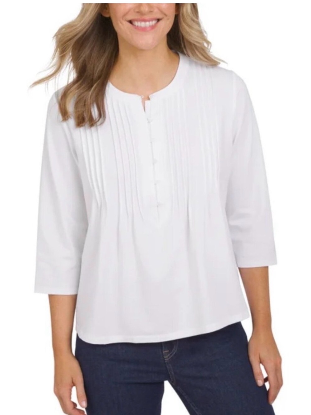 Lands' End® Women's Pintuck 3/4 Sleeve Top